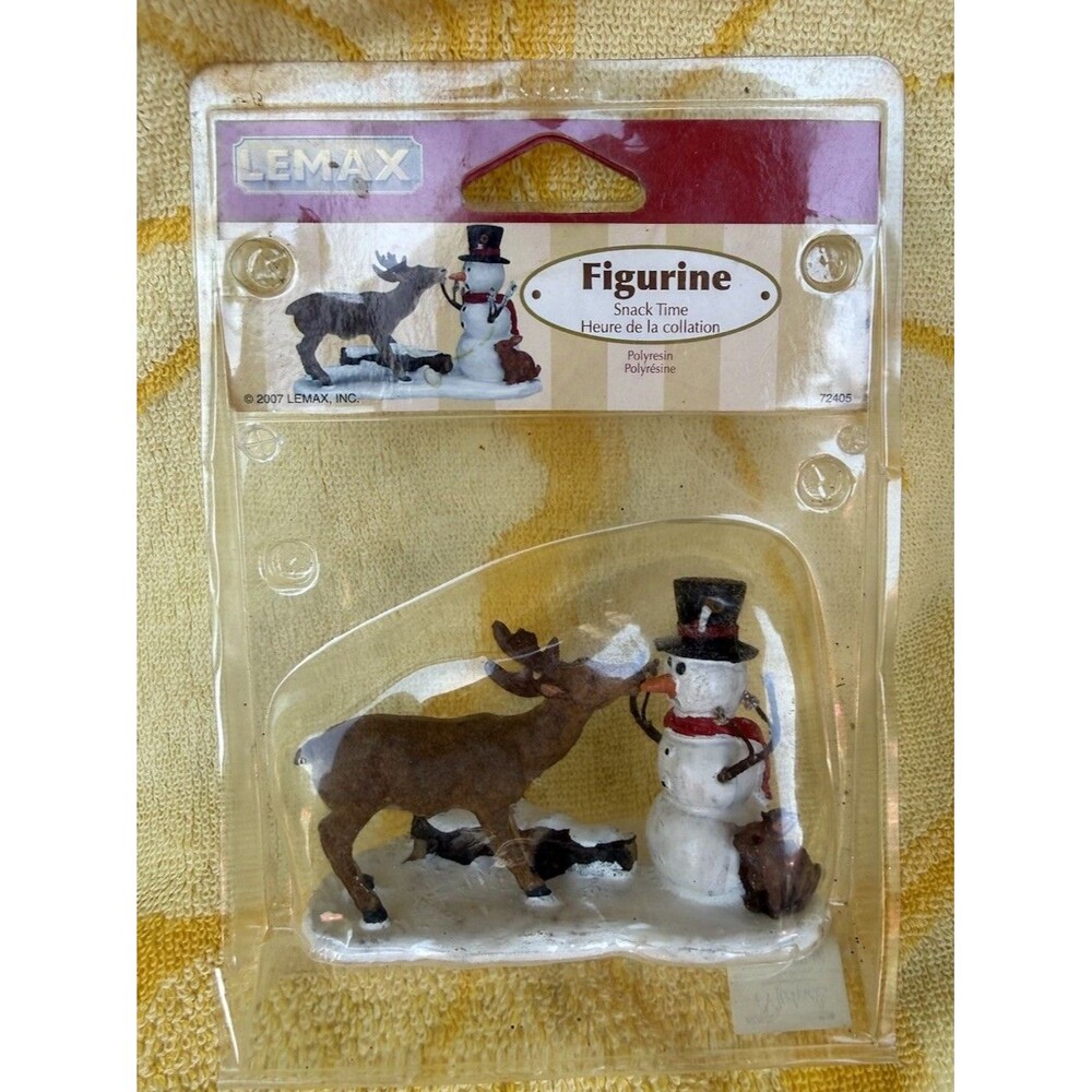 New Lemax Christmas Village Collection 2007 "Snack Time" Snowman/Reindeer #72405